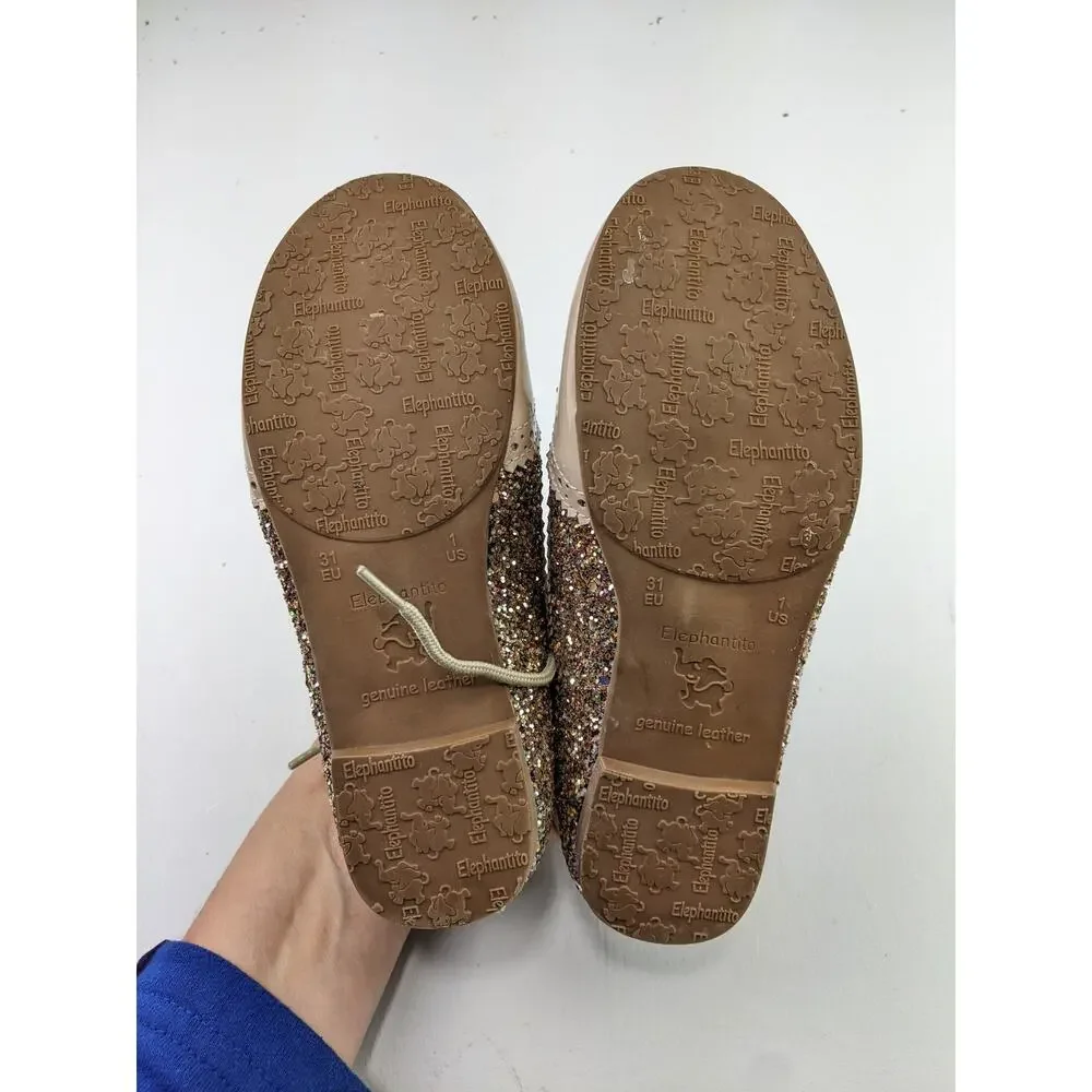 Elephantito Beige Sequin Shoes - Youth 1